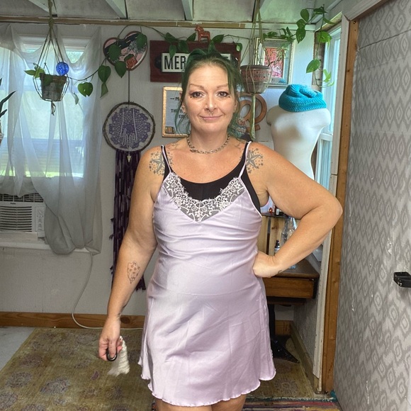 Ekouaer Pastel Purple Lightweight Night Gown Lingerie Dress Size Medium - Picture 5 of 13